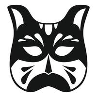 Black and white cat mask representing carnival celebration vector