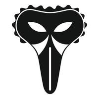 Black carnival mask with long nose covering half face vector