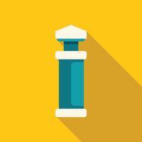 Ancient greek column with long shadow standing on yellow background vector