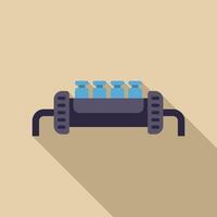 Water treatment system purifying water with filters in flat design vector