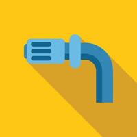 Blue pipe with flange connecting on yellow background vector