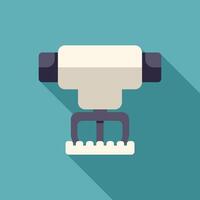 Fire sprinkler system protecting building from fire hazard in flat design vector