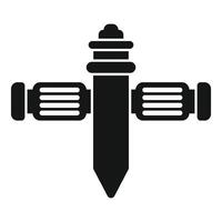 Space satellite orbiting earth transmitting signals icon vector