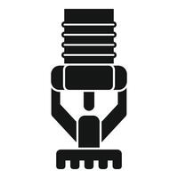 Fire sprinkler system protecting building from fire icon vector