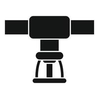 Fire sprinkler protecting building from fire hazard icon vector