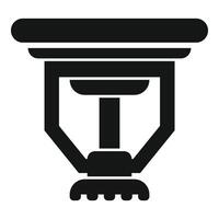 Simple icon of a fire sprinkler in black and white vector