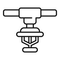 Fire sprinkler hanging and protecting from fire in line style vector