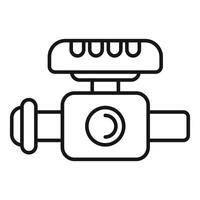 Car turbo installing with metal detailing line icon vector