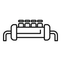 Car engine component with pistons cylinders and pipes for combustion power vector