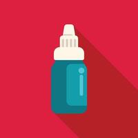Nasal spray in glass bottle with long shadow on red background vector