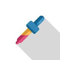 Dropper filled with red liquid casting long shadow vector