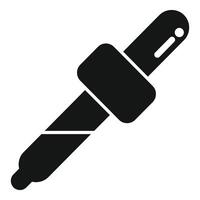 Chemical dropper being used for experiment icon vector