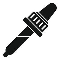Pipette dropper dispensing liquid icon showing chemical experiment vector