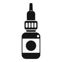 Electronic cigarette liquid bottle with clearomizer icon showing vapor vector