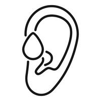 Ear piercing with drop earring icon showing body piercing vector