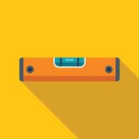 Spirit level tool lying on yellow background for determining horizontal plane vector