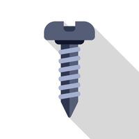 Metal screw with long shadow casting a diagonal line vector