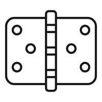 Door hinge with screws connecting two parts line icon vector