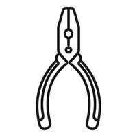 Line icon style illustration of pliers holding something vector