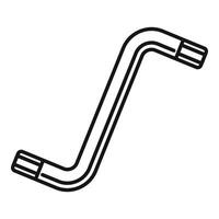Bent hex key tool fixing element line icon vector