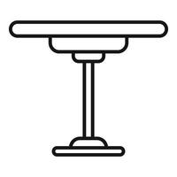 Icon of round table standing on one leg with round base vector