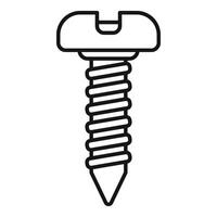 Metal screw fastener holding tightly assembling two objects vector