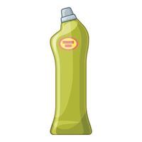 Green plastic detergent bottle standing up with red label vector