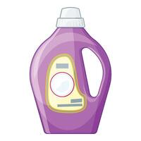 Big purple detergent or fabric softener plastic bottle with handle and blank label standing up vector