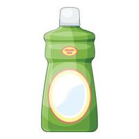 Green plastic bottle with blank label for containing liquid detergent vector