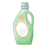 Green plastic detergent bottle standing up with blank label vector