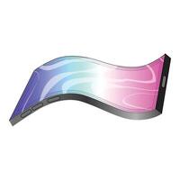 Flexible smartphone bending showing blank screen vector
