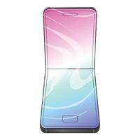 Modern smartphone folding in half showing blank screens vector