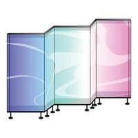 Modern glass wall displaying colorful gradient background vector
