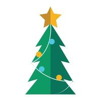 Hand drawn christmas tree illustration on the white vector