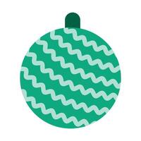 Hand drawn flat christmas ball ornament illustration on a white vector