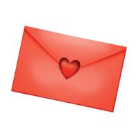 Envelope tied with natural cord and decorated with a heart vector