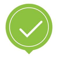 Flat round check mark green icon icon vector