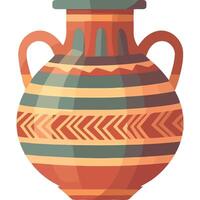 Ancient pottery vase vector