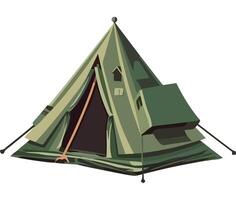 A tent with a green color vector