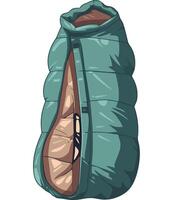 A sleeping bag with a zipper on the side vector