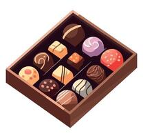Chocolates in a box illustration vector