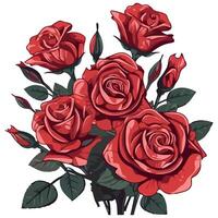 Red roses are shown in this illustration vector
