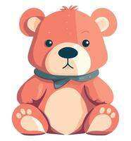 A cartoon bear with a bow tie sitting down vector