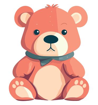 A cartoon bear with a bow tie sitting down