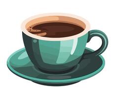 A cup of coffee on a saucer vector