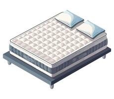 Isometric illustration of a mattress on a bed vector