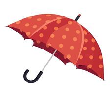 Red umbrella with polka dots on white background vector