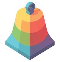 A colorful bell with a rainbow colored handle vector