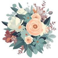 A bouquet of flowers is shown in this illustration vector