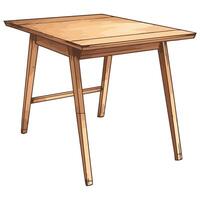 A wooden table with a single leg vector